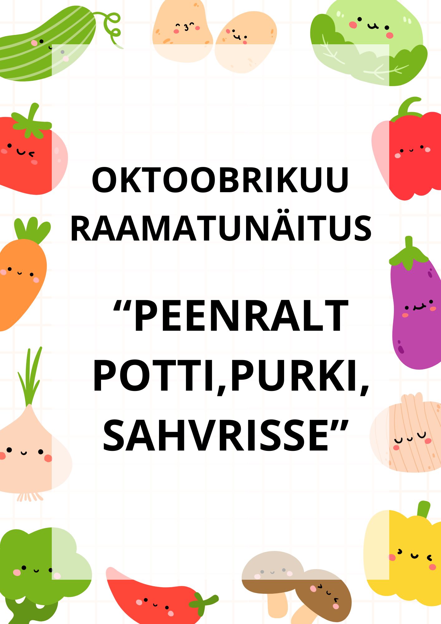 Colorful Playful Illustrated Catroon Vegetables Page Border A4 1